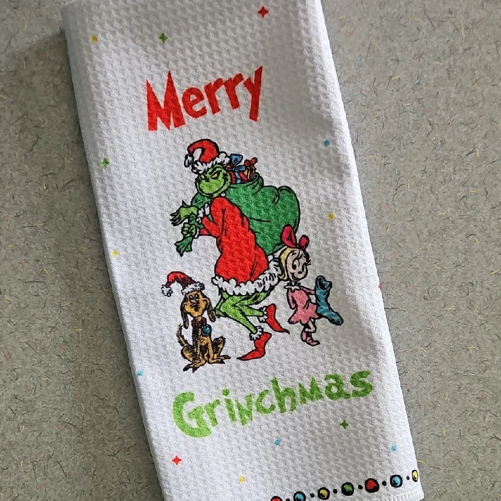 Merry Grinchmas Holiday Hand Towel